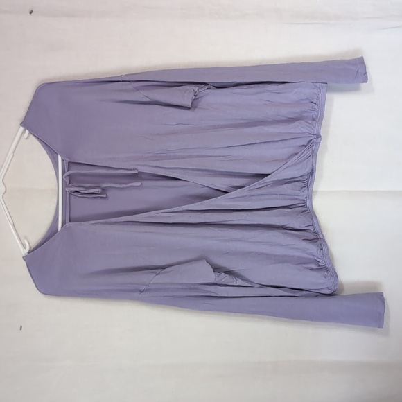 Joy Lab Lilac Purple Open Back Long Sleeve Top Size Extra Large - Picture 2 of 3